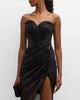 Strapless Corset Asymmetric Sequin Midi Dress