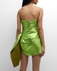 Strapless Metallic Mini Dress with Ruching