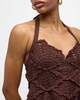 Shell Crochet Knit Halter Peplum Tank Top