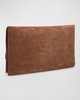 Monili Flap Suede Clutch Bag