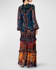 Ainika Tapestry Tiered Maxi Dress