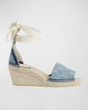 Pilar GG Denim Espadrille Sandals