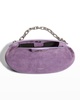 Dinner Roll Suede Chain Top-Handle Bag