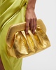 Bios Crinkled Metallic Clutch Bag