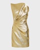 Daxton Metallic Pleated Strapless Mini Dress