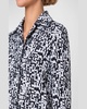 Mini Half Circle Grid-Print Moss Crepe Blouse