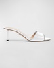 Leather Zippy Stiletto Mule Sandals