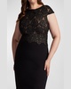 Plus Size Bodycon Lace & Crepe Midi Dress