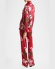 Lila Floral-Print Silk Pajama Set