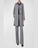 Vito Short Wool Belted Vichy Coat