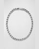 Men's Double Box Chain Bracelet in Silver, 4mm