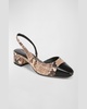 Cecile Embossed Leather Slingback Flats