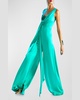 Khi Draped Sequin-Embellished Satin Jumpsuit