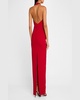 Crystal Halter Crepe Gown