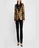 Single-Button Metallic Floral Jacquard Blazer