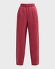 Pleated Cropped Organic Linen Lantern Pants