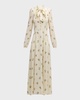 Alison Floral Crepe De Chine Long-Sleeve Maxi Dress