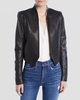 Harvey Draped Open-Front Leather Jacket