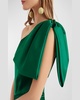 Aubrey One-Shoulder Bow Column Gown