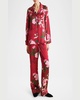 Lila Floral-Print Silk Pajama Set