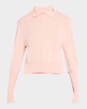 Embellished Merino-Silk Knit Polo Sweater