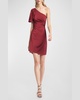 Amelia One-Shoulder Puff-Sleeve Mini Dress