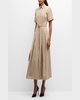 Leighton Belted Cotton Twill Maxi Shirtdress