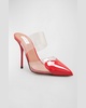 Clear Cap-Toe Mule Pumps