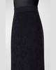 Wool-Silk Blend Knit Midi Skirt with Stars Intarsia Detail