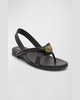 Alma Leather Medallion Thong Sandals