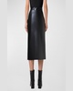 Lacquer Nappa Leather Pencil Skirt