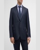 Men's Windowpane Wool-Silk Suit