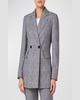 Blurred Glencheck Long Wool Blazer