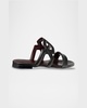 Leather Link Flat Slide Sandals