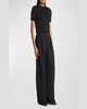 Mid-Rise Pleated Wide-Leg Trousers