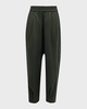 Pleated Organic Cotton Poplin Lantern Pants