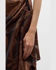 Florence Metallic Midi Dress with Draped Detail