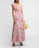 V-Neck Floral-Print Sleeveless Empire-Waist Maxi Dress