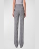 Chio Blurred Glencheck Wool Straight-Leg Pants