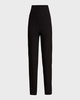 High-Waist Stretch Crepe Slim Ankle Pants