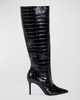 Tory Croco Stiletto Knee Boots