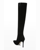 Lisa Suede Stiletto Wide-Calf Knee Boots