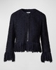 Fringe Chunky Tweed Crop Jacket