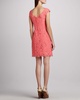 Pleated Crepe & Sequin Lace Dress