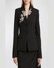 Crystal Single-Breasted Tailored Blazer Jacket