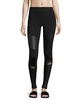 High-Waist Moto Sport Leggings with Mesh Panels