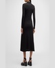 Long-Sleeved A-Line Midi Polo Dress