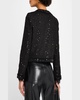 Landon Cropped Sequined Tweed Jacket with Embellished Trim