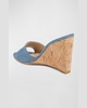 Ellen Denim Cork Wedge Sandals