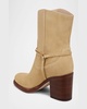 Camden Suede Harness Western Booties